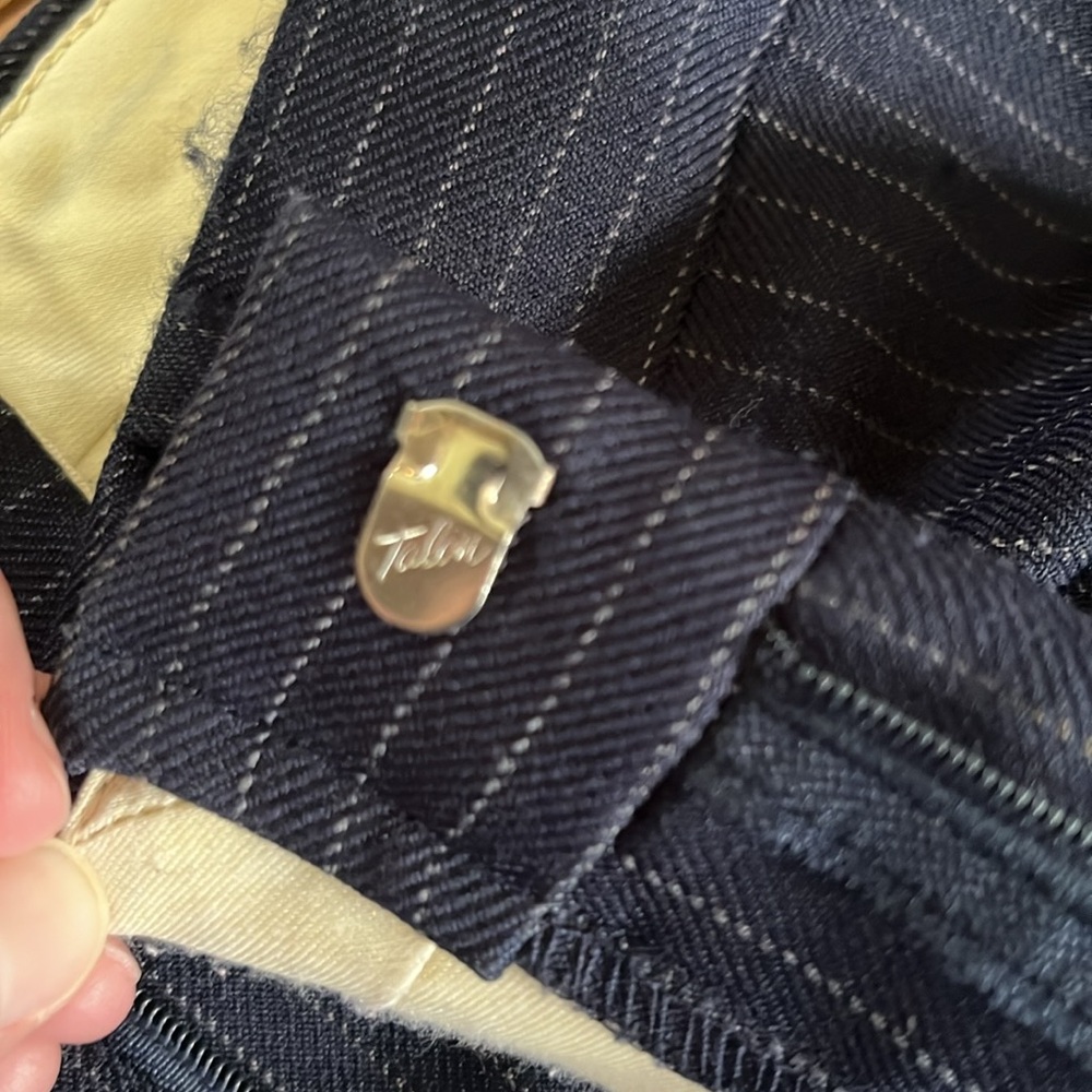 Vintage Navy Wool Pinstripe Trousers - Picture 12 of 16